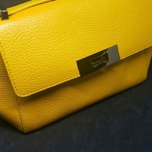 Aquatalia revy leather crossbody mini purse in glorious golden yellow